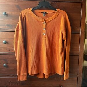 Forever 21 Burnt Orange Waffle Knit Top